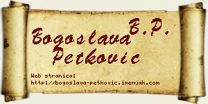 Bogoslava Petković vizit kartica